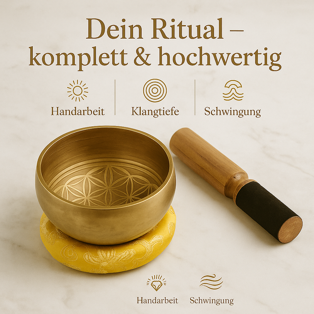 Klangschale mit Lebensblume