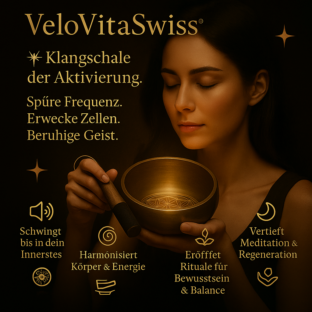 Klangschale mit Lebensblume