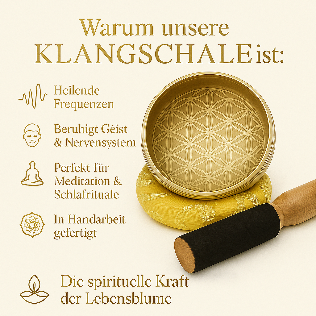 Klangschale mit Lebensblume